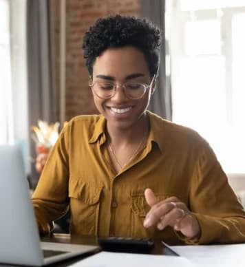Business professionals reviewing a tablet